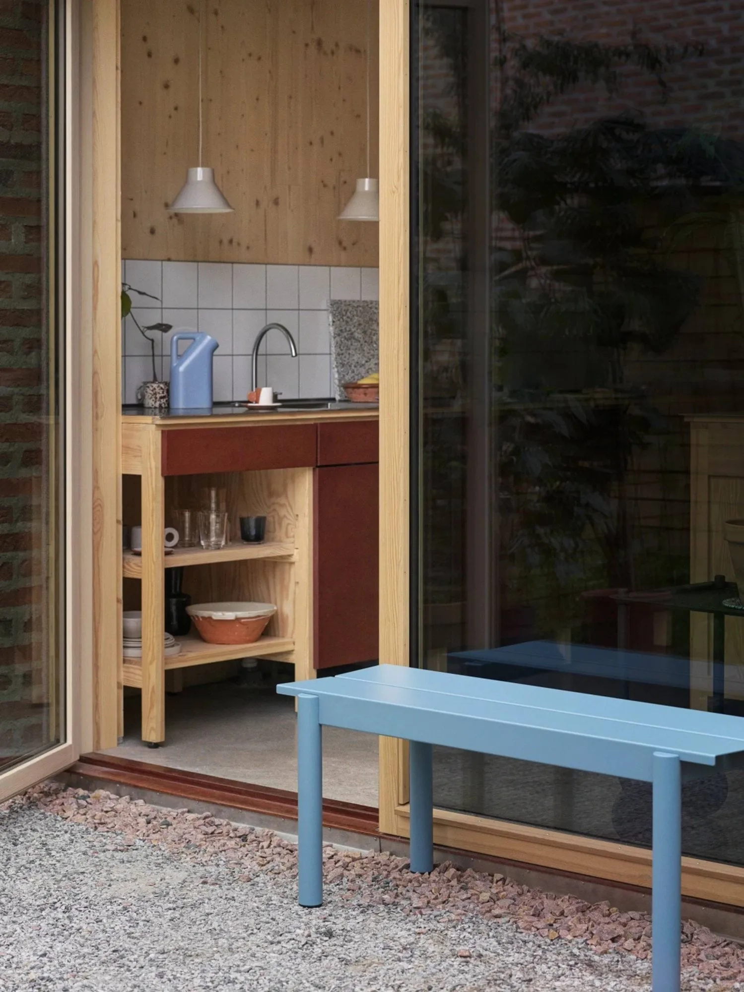 Linear steel παγκάκι 170 cm, Pale blue Muuto