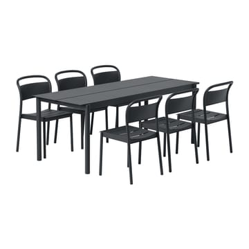 Linear steel βοηθητική καρέκλα - Black - Muuto