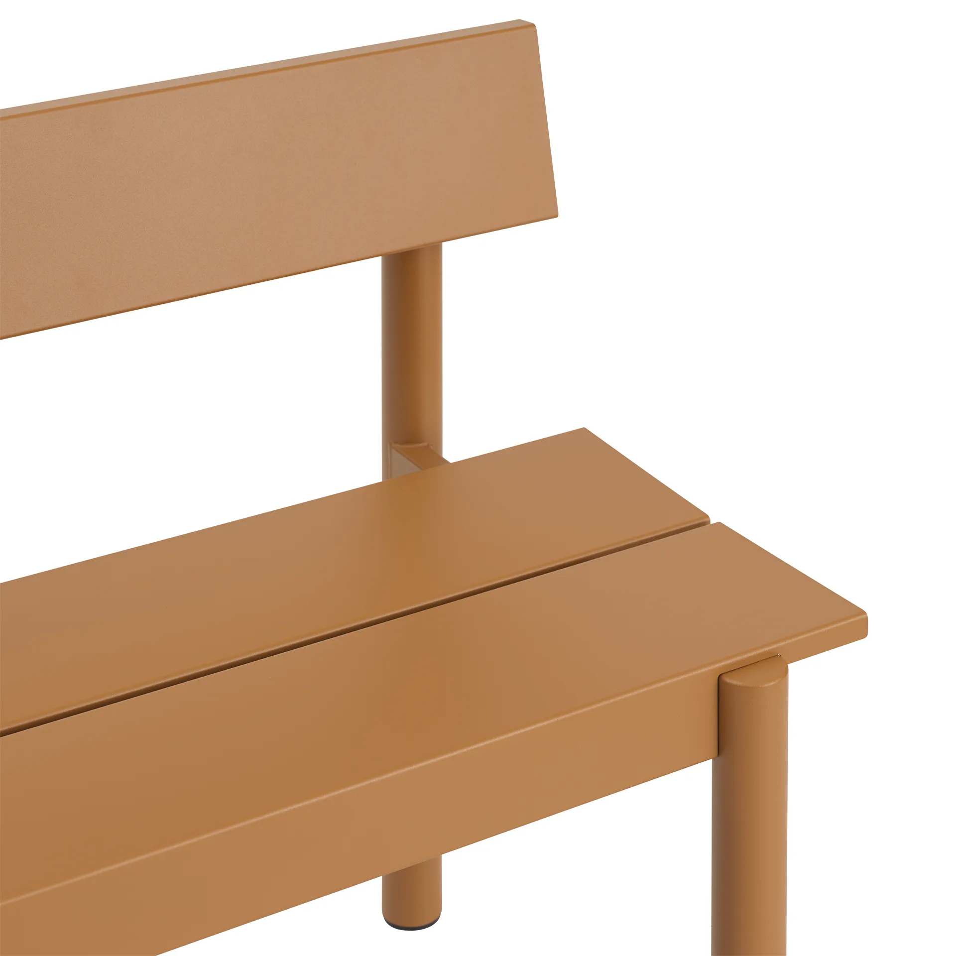 Linear Steel παγκάκι με πλάτη, Burnt orange, 110x34 εκ. Muuto