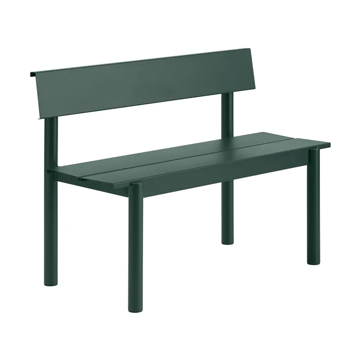 Linear Steel παγκάκι με πλάτη - Dark green, 110x34 εκ. - Muuto