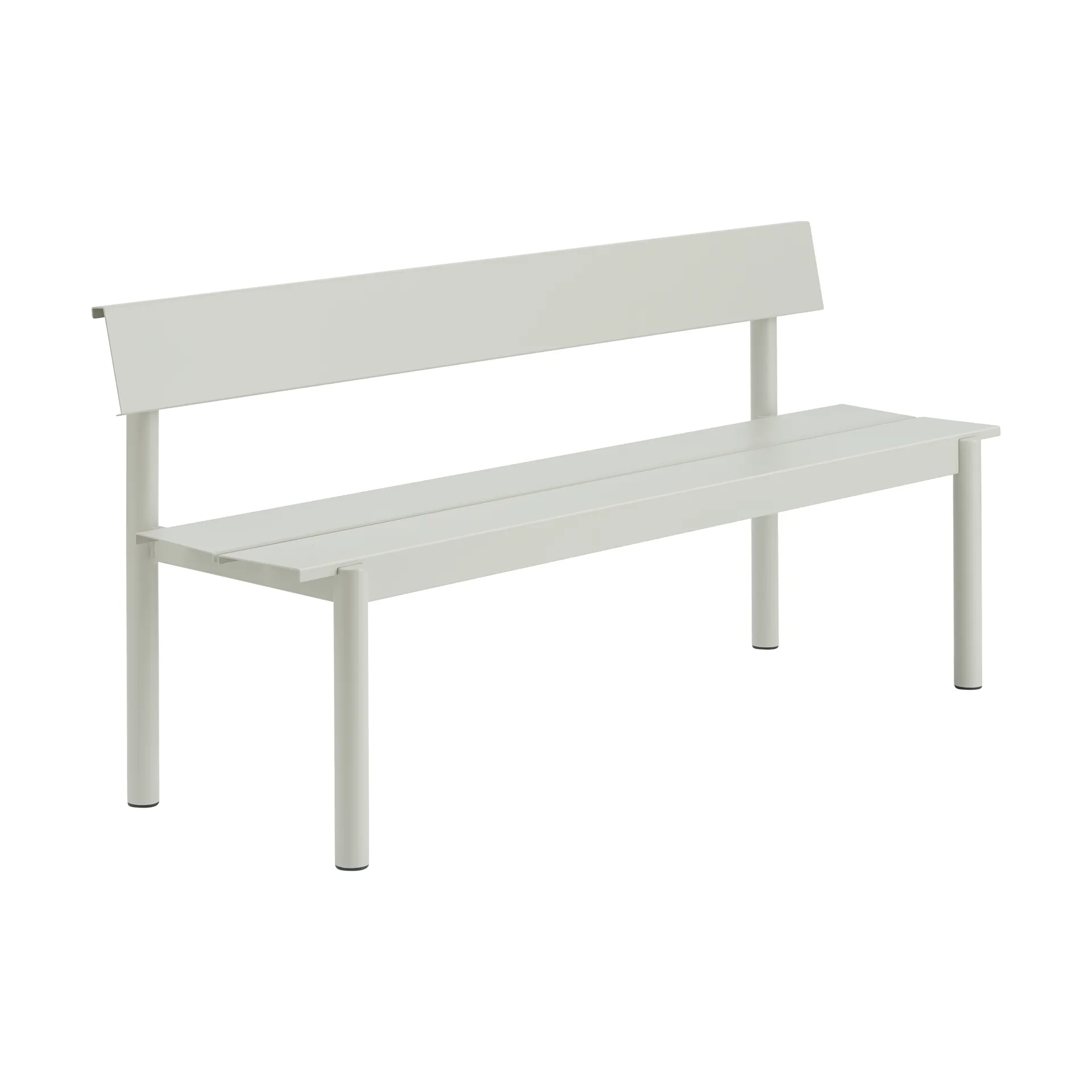 Linear Steel παγκάκι με πλάτη, Grey, 170x34 εκ. Muuto