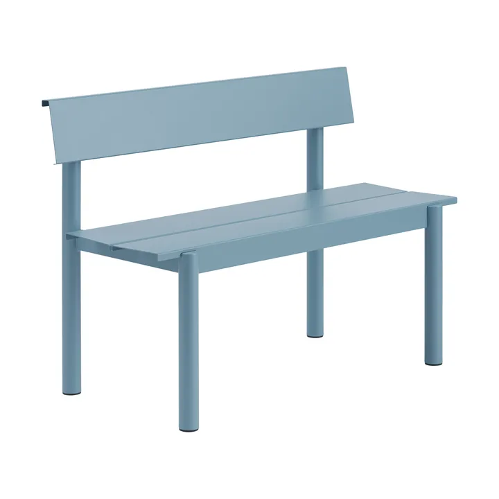 Linear Steel παγκάκι με πλάτη - Pale blue, 110x34 εκ. - Muuto