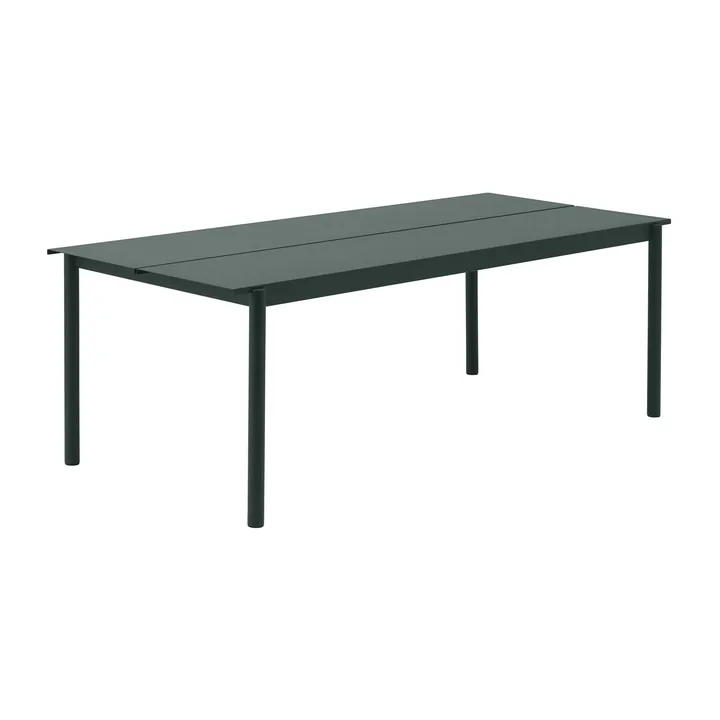 Linear steel table bord 220x90 cm - Σκούρο πράσινο (RAL 6012) - Muuto