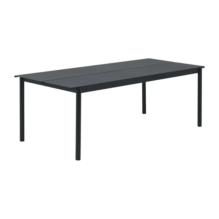 Linear steel table bord 220x90 cm - Μαύρο (RAL 7021) - Muuto