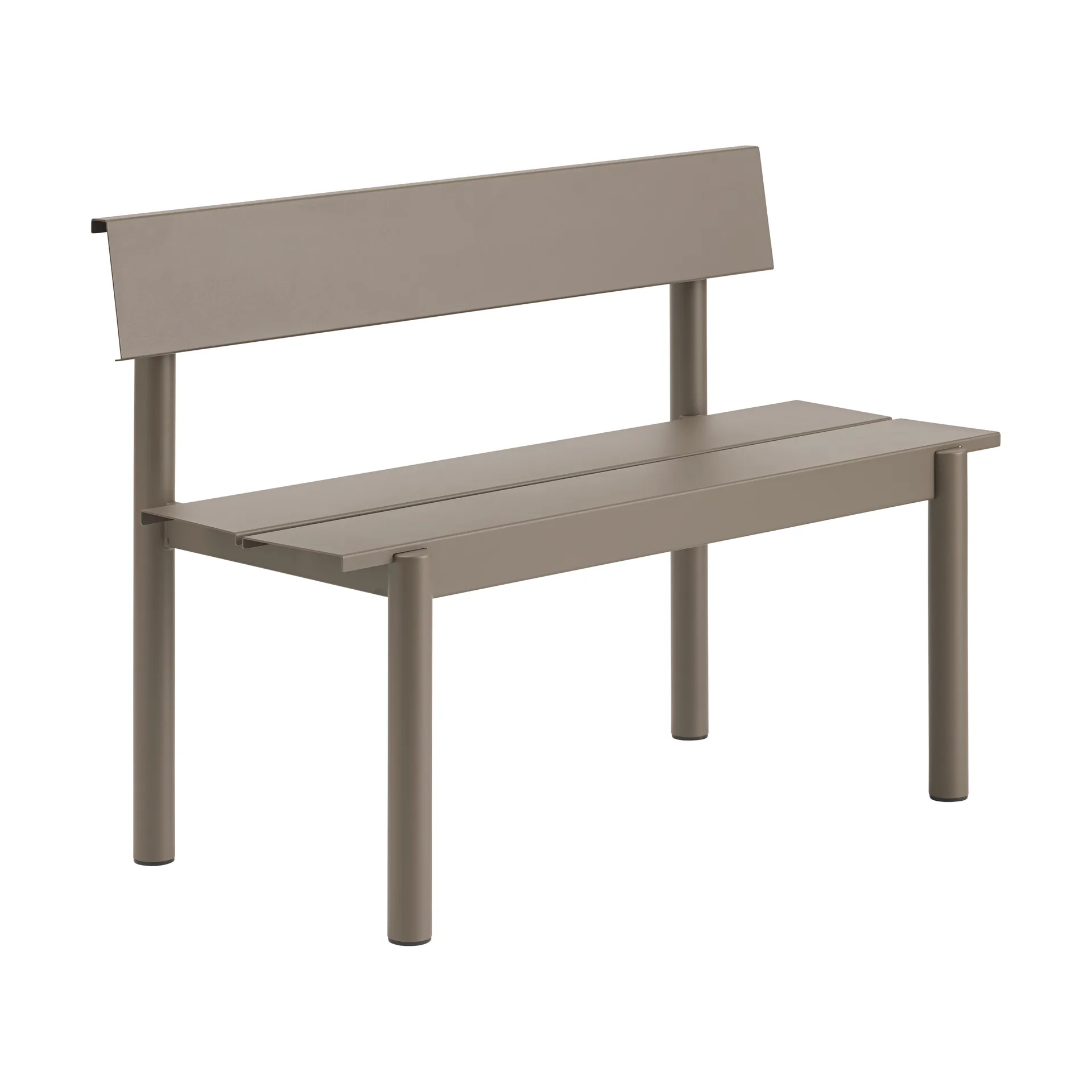 Linear Steel παγκάκι με πλάτη, Taupe, 110x34 εκ. Muuto