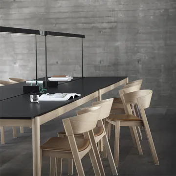 Τραπέζι Linear System 142x240 cm - White laminate-white ABS-oak - Muuto