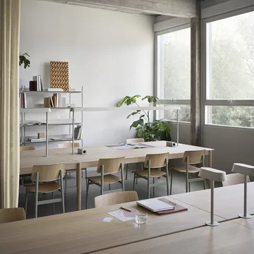 Τραπέζι Linear System Middle Module - White laminate-ABS-oak - Muuto