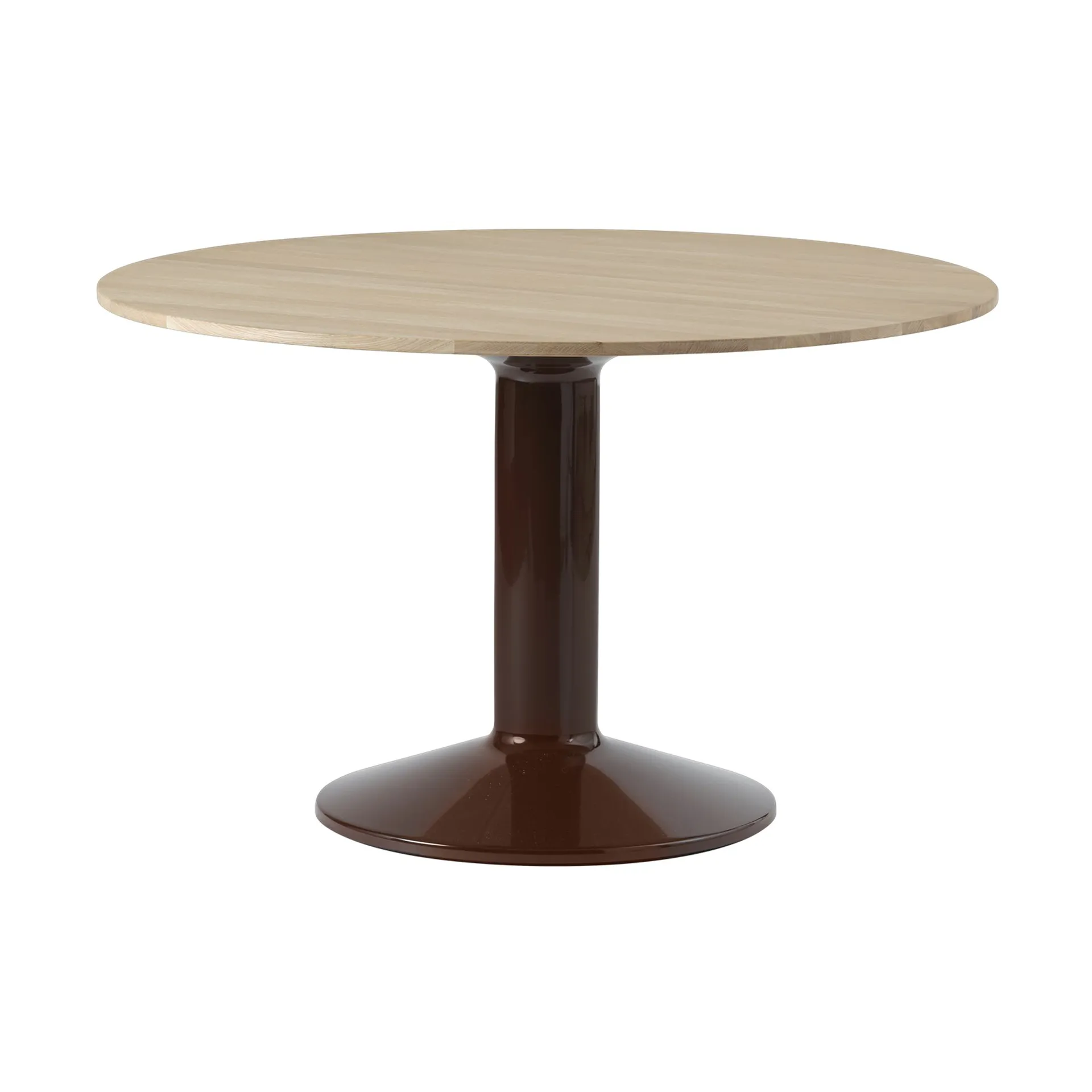 Midst τραπέζι βάθρο Ø120 cm, Oiled Oak-Dark Red Muuto