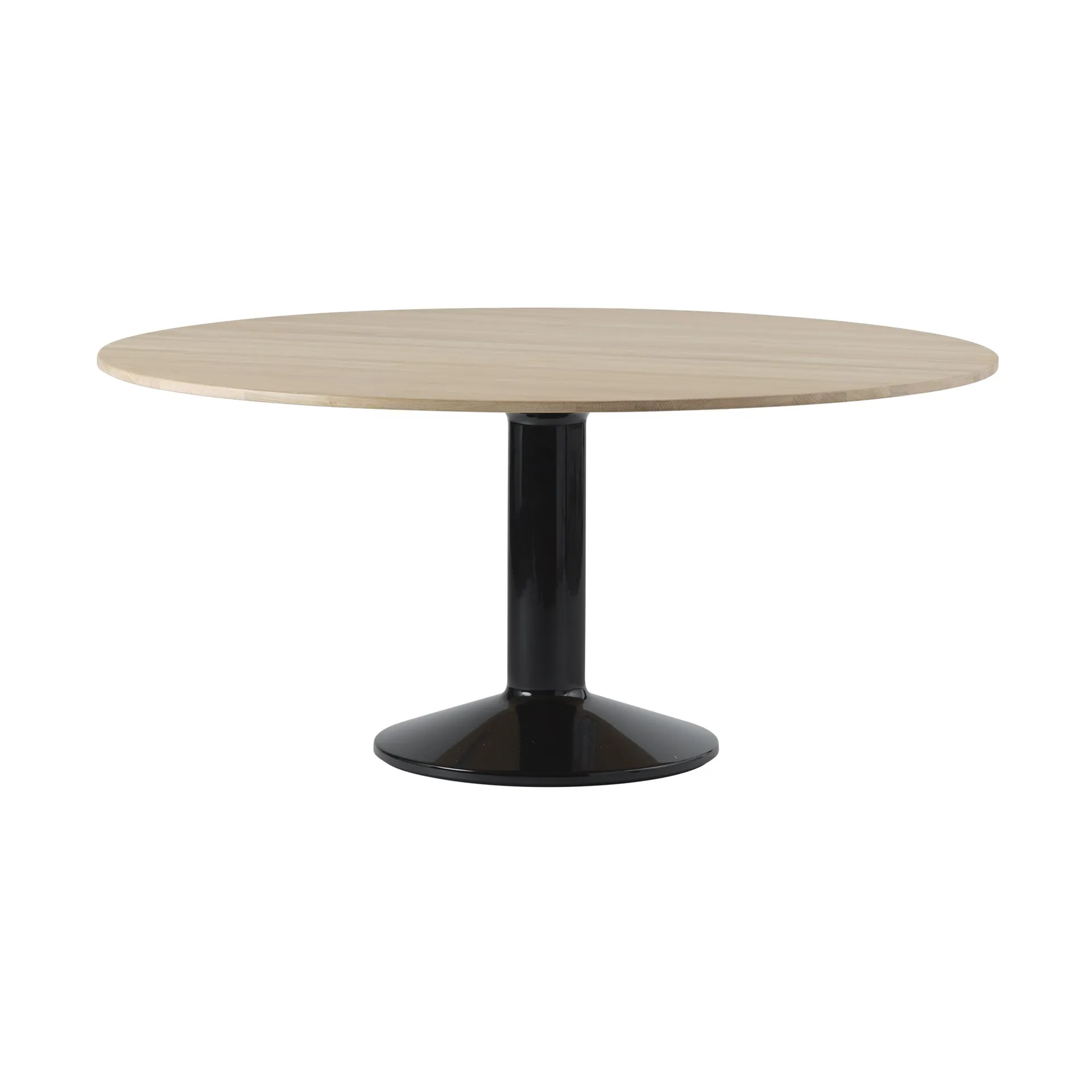 Midst τραπέζι βάθρο Ø160 cm, Λαδωμένη δρυς-Μαύρο Muuto