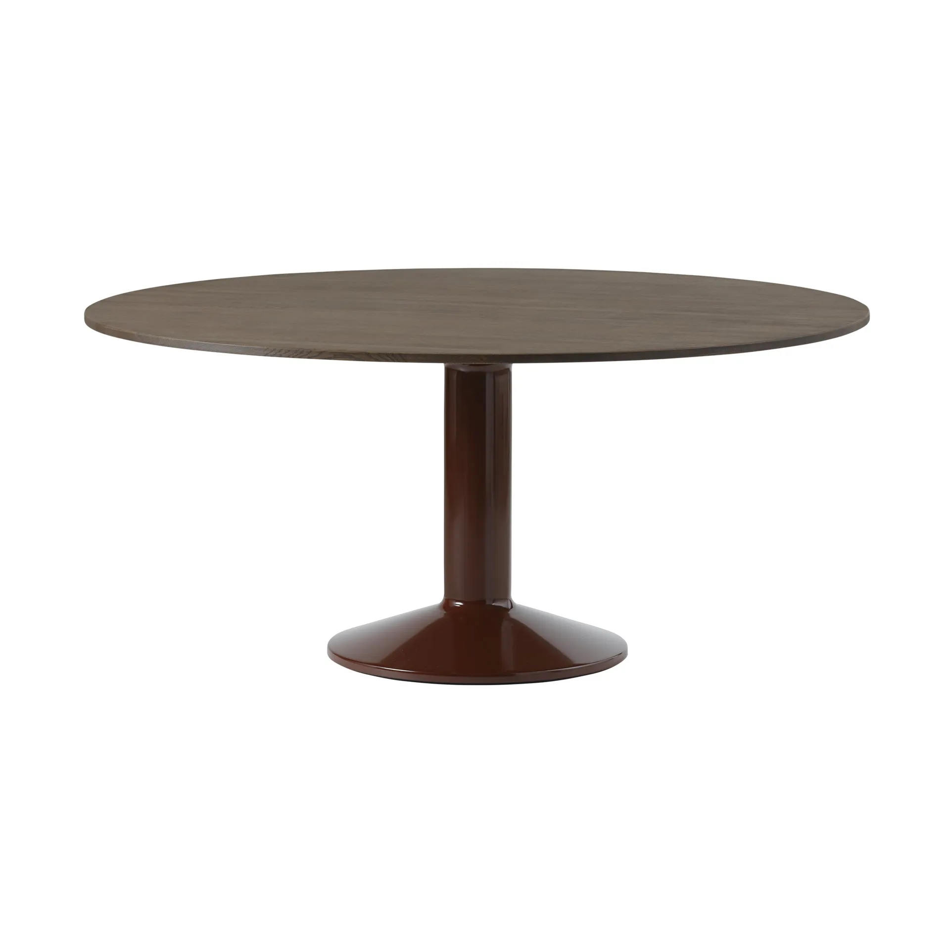 Midst τραπέζι βάθρο Ø160 cm, Dark Oiled Oak-Dark Red Muuto