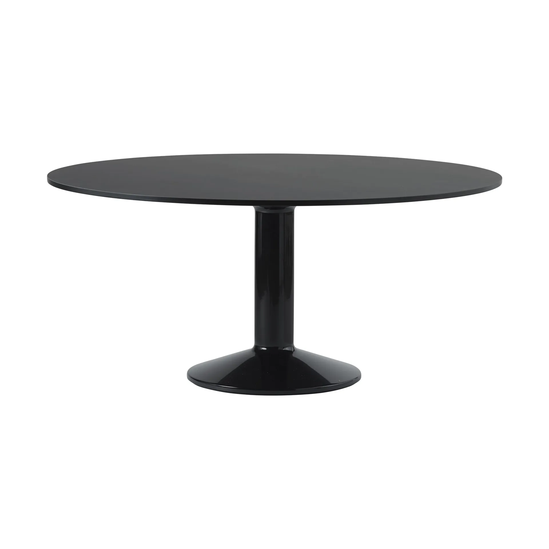 Midst τραπέζι βάθρο, Black linoleum-black, Ø160 cm Muuto
