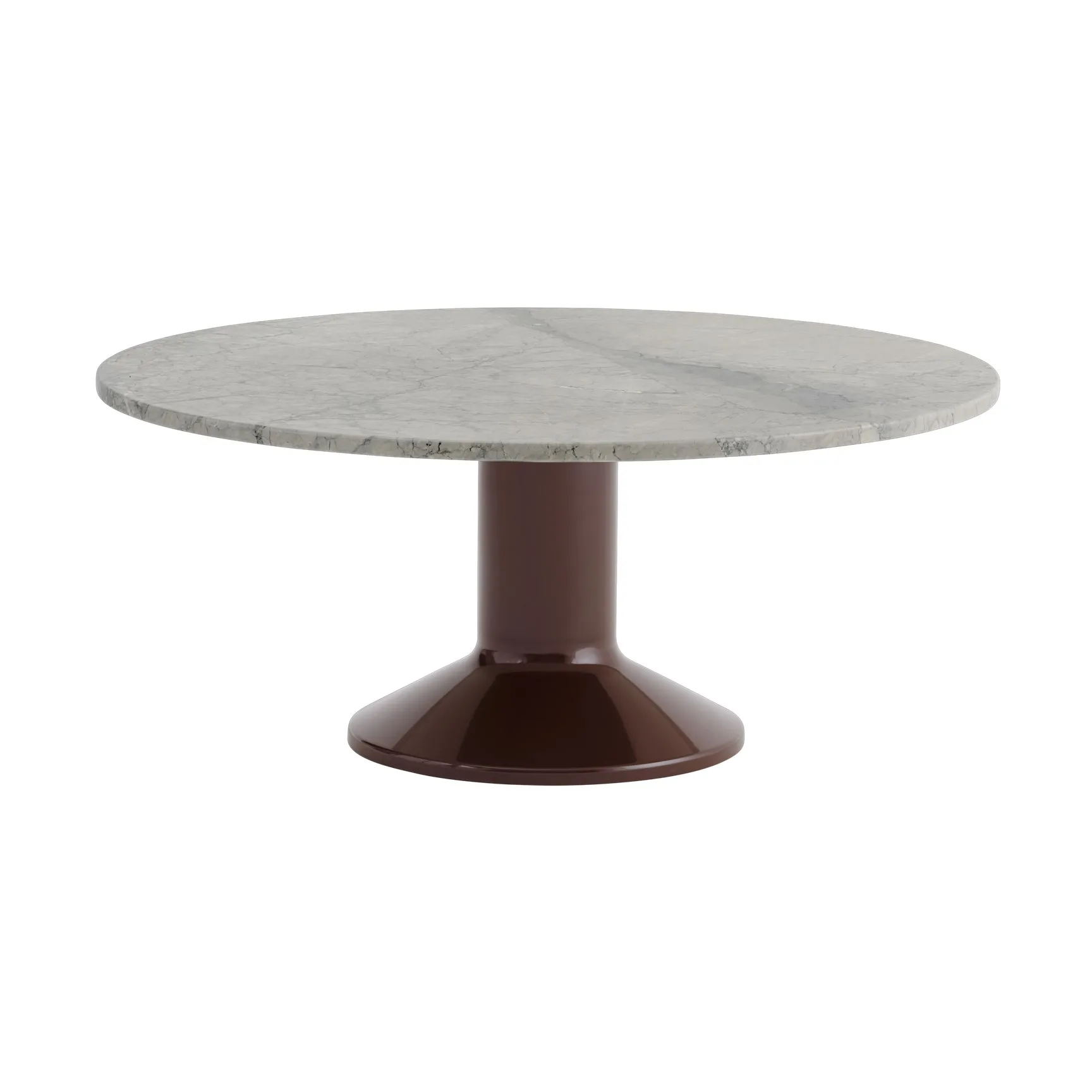Midst τραπεζάκι σαλονιού, Grey marble-dark red, Ø90 cm Muuto