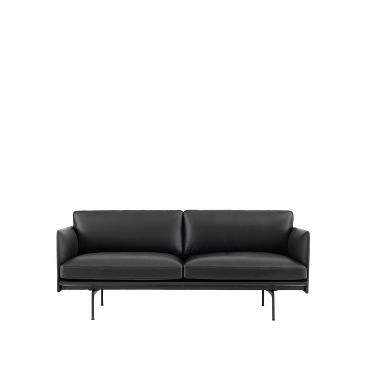 Outline καναπές 2-θέσιος - Refine leather black-Black - Muuto