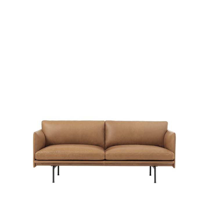 Outline καναπές 2-θέσιος - Refine leather cognac-Black - Muuto