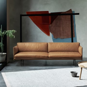 Outline καναπές 2-θέσιος - Refine leather cognac-Black - Muuto