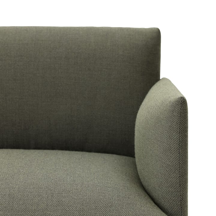 Καναπές Outline 3 θέσεων από δέρμα, Refine black-aluminum leg Muuto