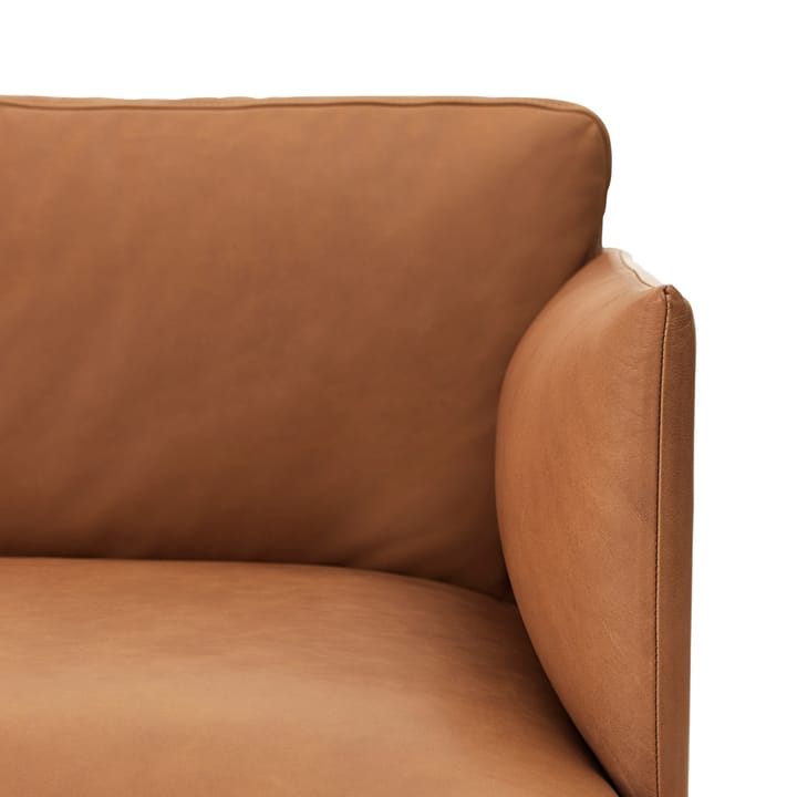 Καναπές Outline 3 θέσεων από δέρμα, Refine black-aluminum leg Muuto