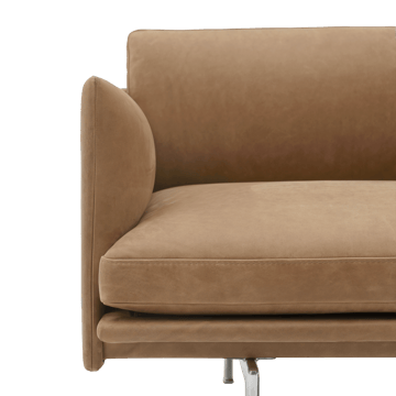 Καναπές Outline 3,5 θέσεων γυαλισμένο αλουμίνιο - Grace leather Camel - Muuto