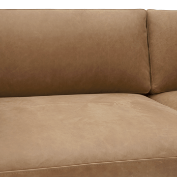 Καναπές Outline 3,5 θέσεων γυαλισμένο αλουμίνιο - Grace leather Camel - Muuto