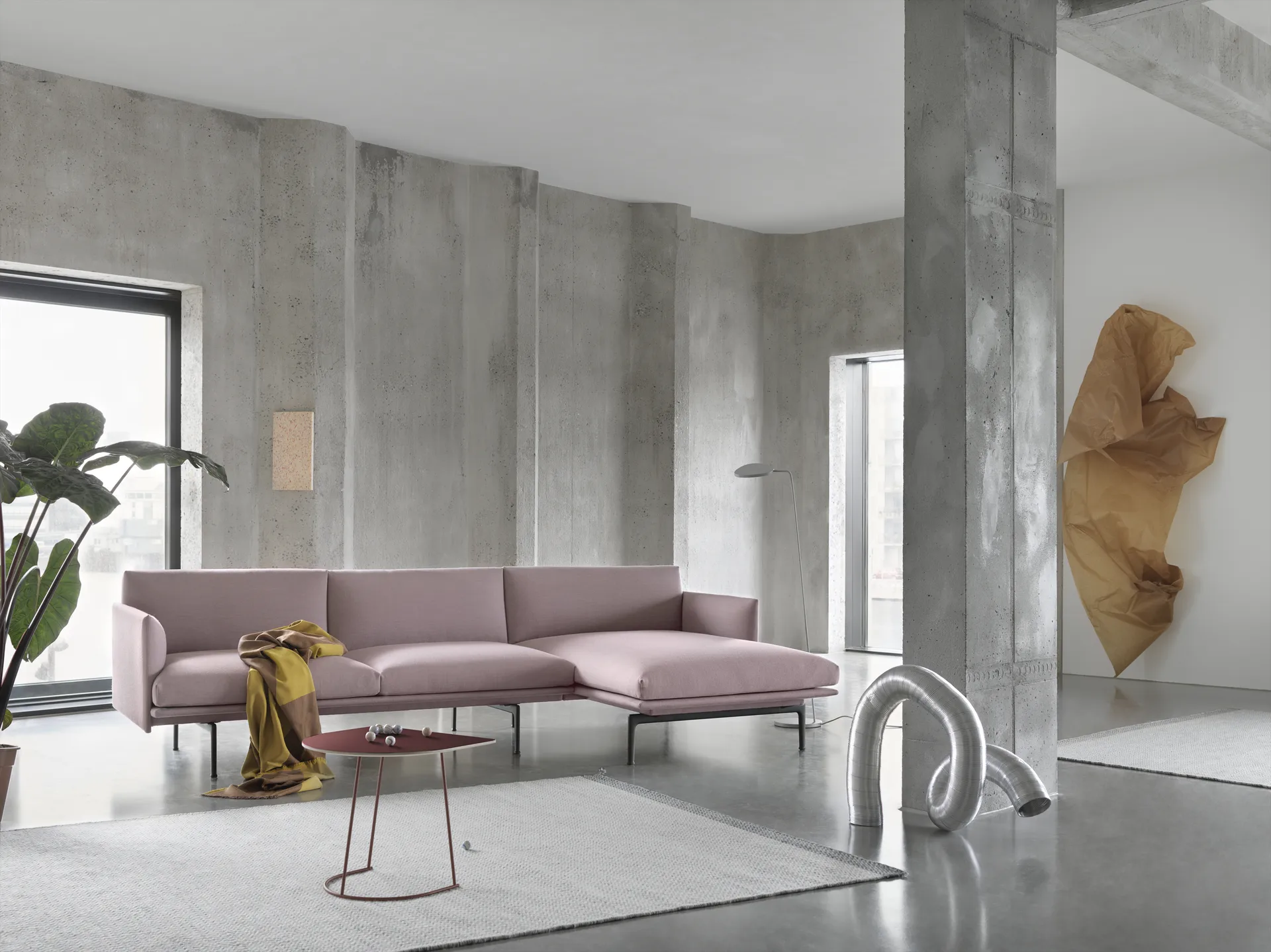 Ply μάλλινο χαλί 80x200 cm, Grey Muuto