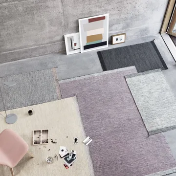 Ply μάλλινο χαλί 85x140 cm - μαύρο-λευκό - Muuto