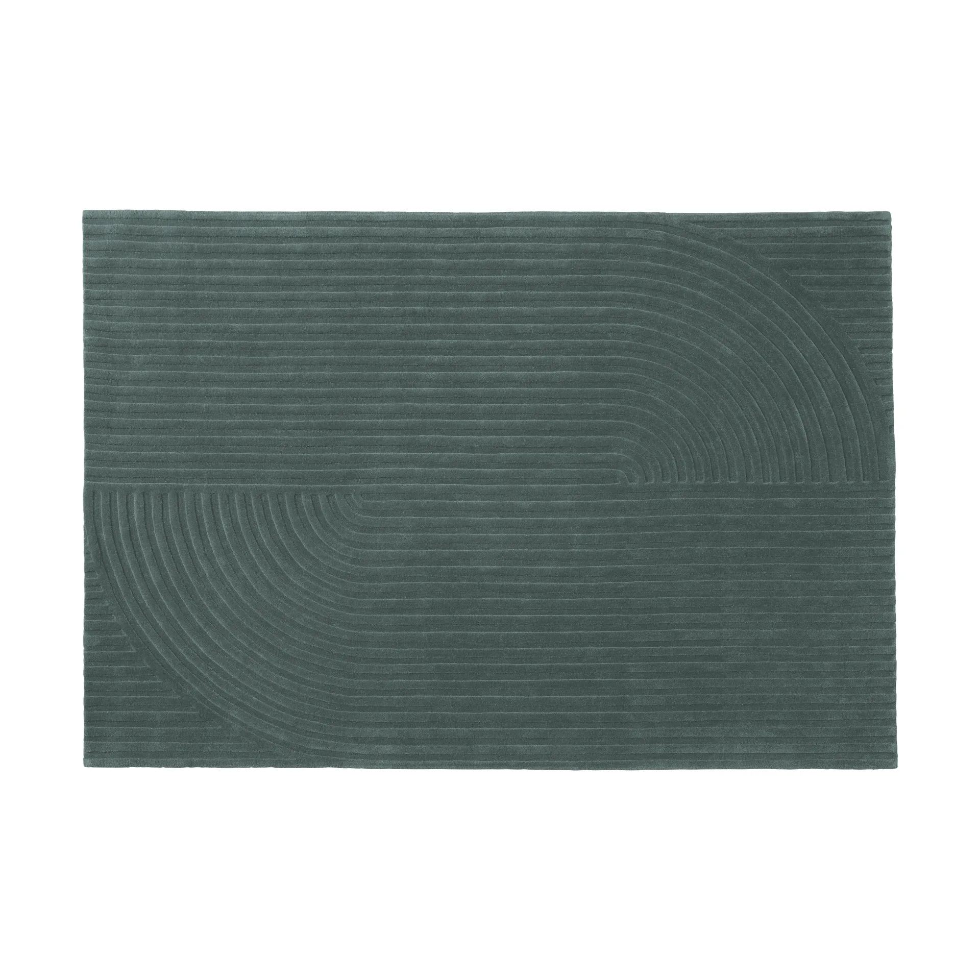 Relevo Rug Quattro μάλλινο χαλί, Dark green, 170x240 cm Muuto