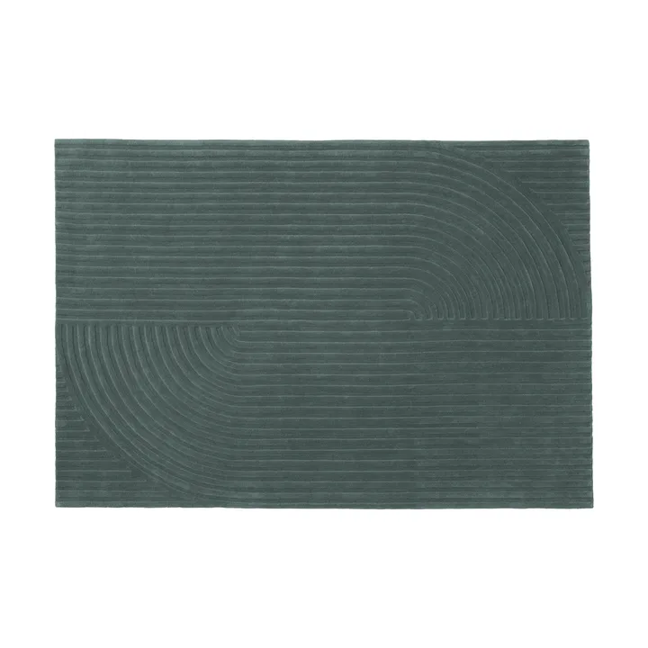 Relevo Rug Quattro μάλλινο χαλί - Dark green, 170x240 cm - Muuto