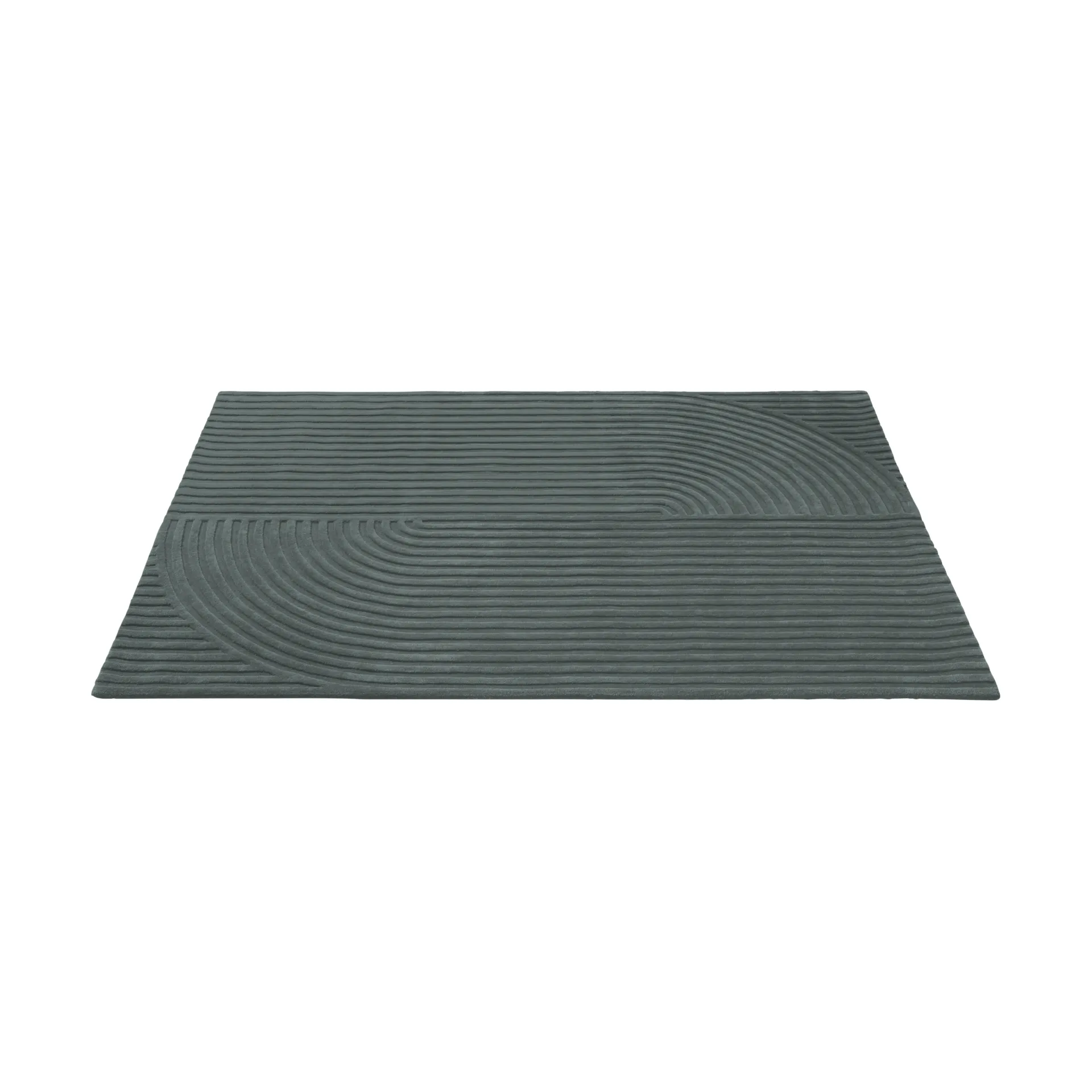 Relevo Rug Quattro μάλλινο χαλί, Dark green, 170x240 cm Muuto