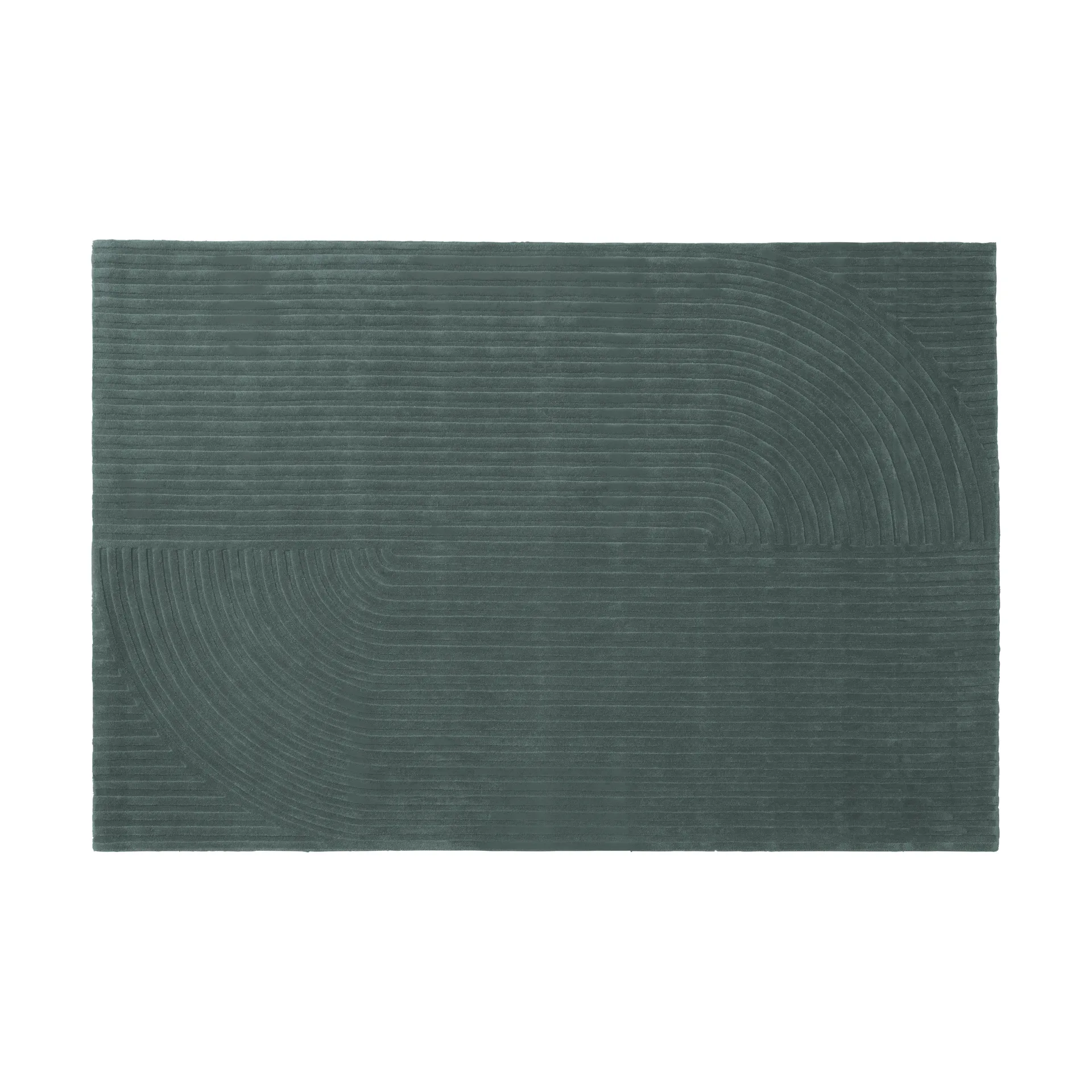 Relevo Rug Quattro μάλλινο χαλί, Dark green, 200x300 cm Muuto
