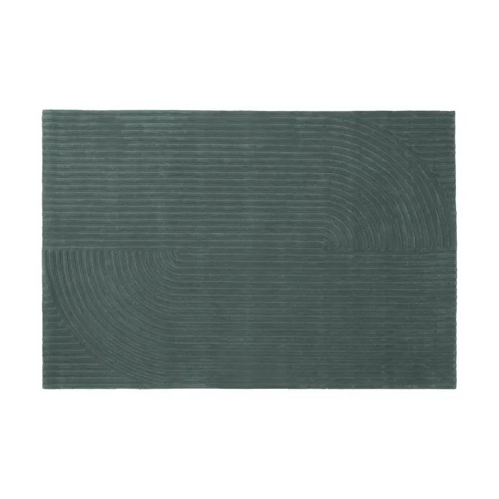 Relevo Rug Quattro μάλλινο χαλί - Dark green, 200x300 cm - Muuto