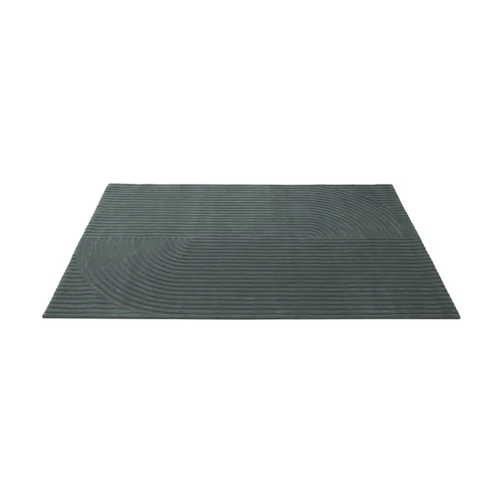 Relevo Rug Quattro μάλλινο χαλί - Dark green, 200x300 cm - Muuto