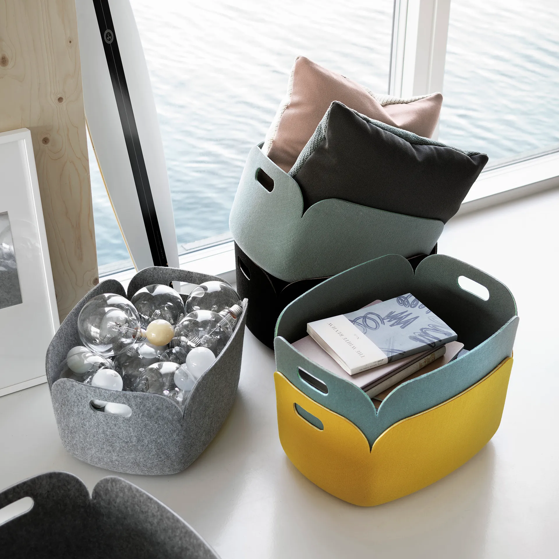 Restore καλάθι αποθήκευσης, κίτρινο Muuto