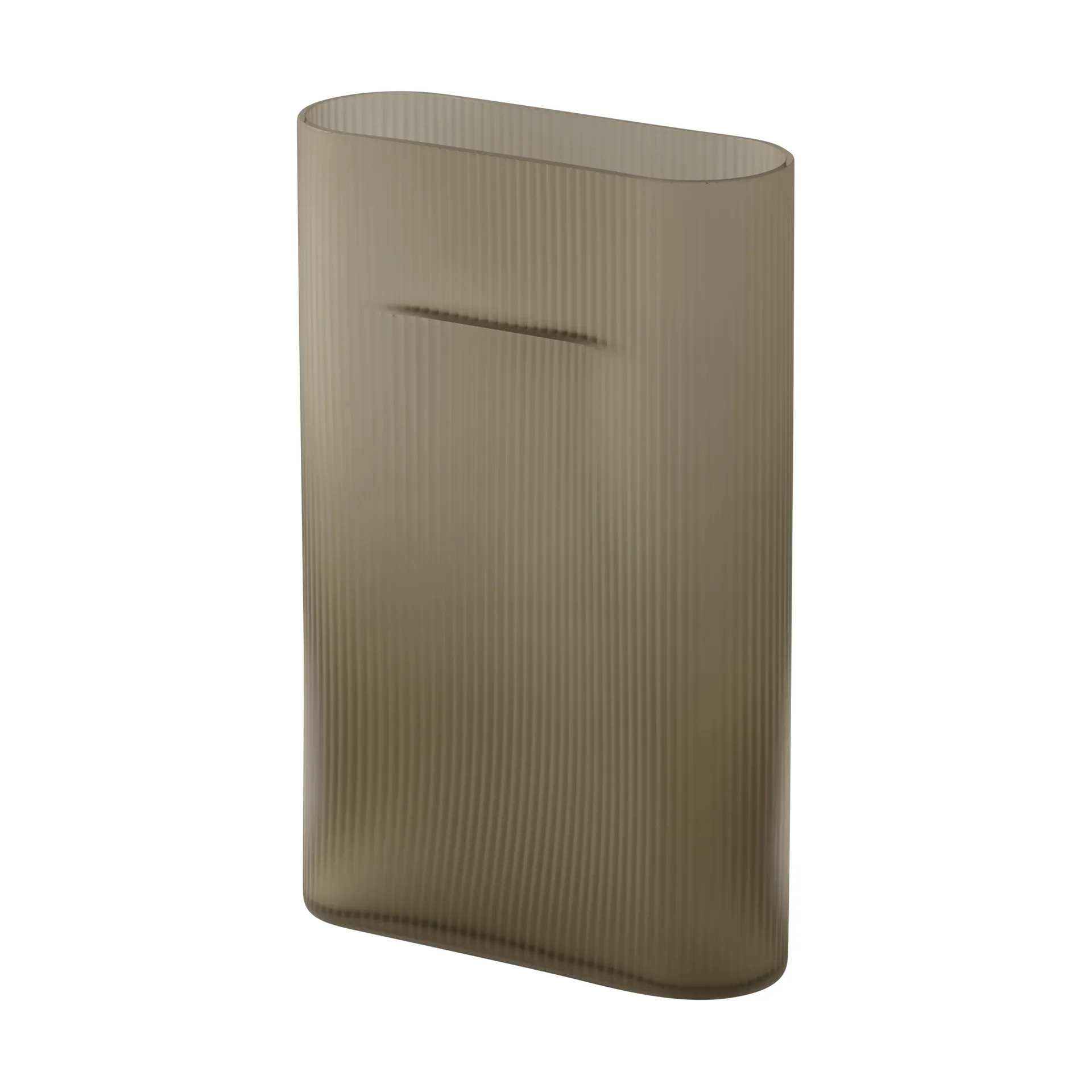 Ridge βάζο γαλακτερό γυαλί 35 cm, Taupe Muuto