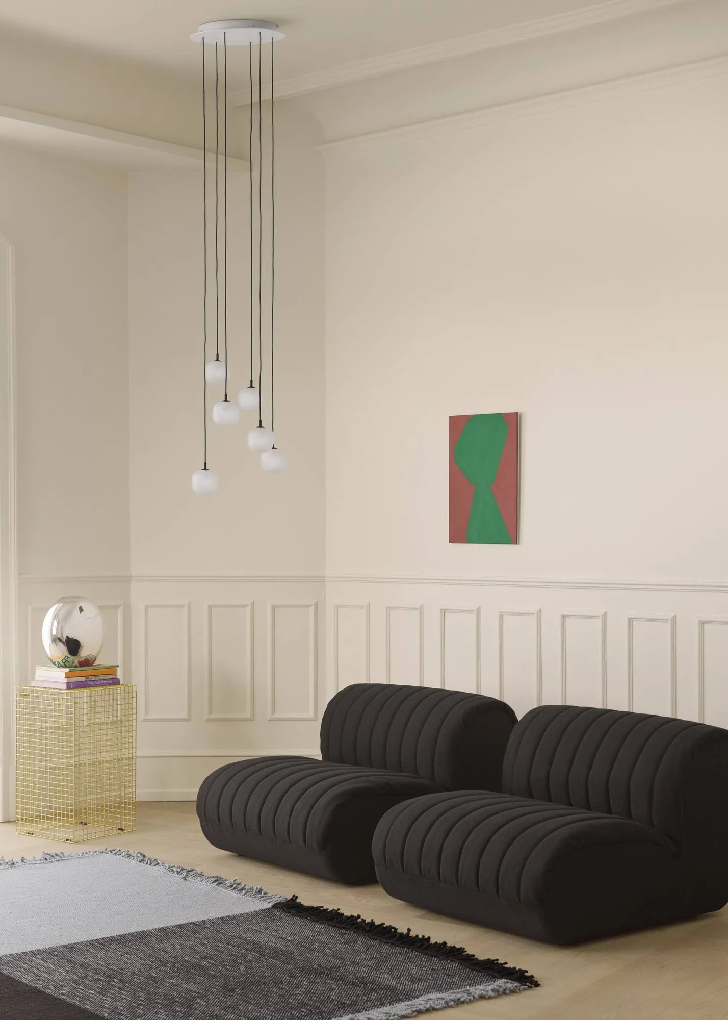 Rime Pendant Cluster 6 κρεμαστό φωτιστικό, Μαύρο, Ø12 εκ. Muuto