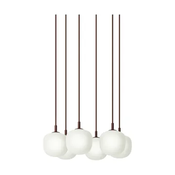 Rime Pendant Cluster 6 κρεμαστό φωτιστικό - Βαθύ κόκκινο, Ø12 εκ. - Muuto