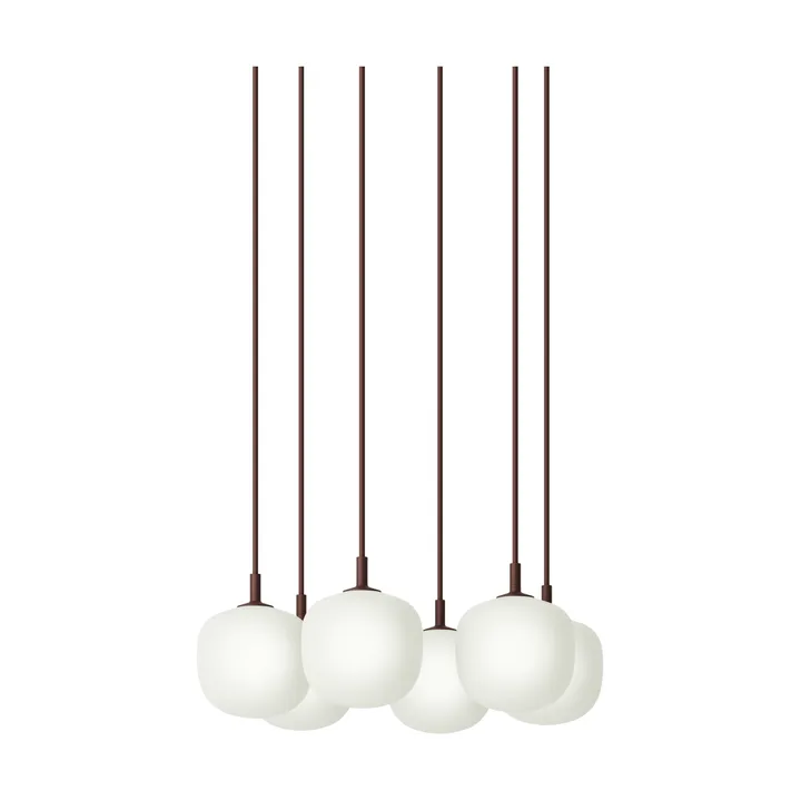 Rime Pendant Cluster 6 κρεμαστό φωτιστικό - Βαθύ κόκκινο, Ø12 εκ. - Muuto