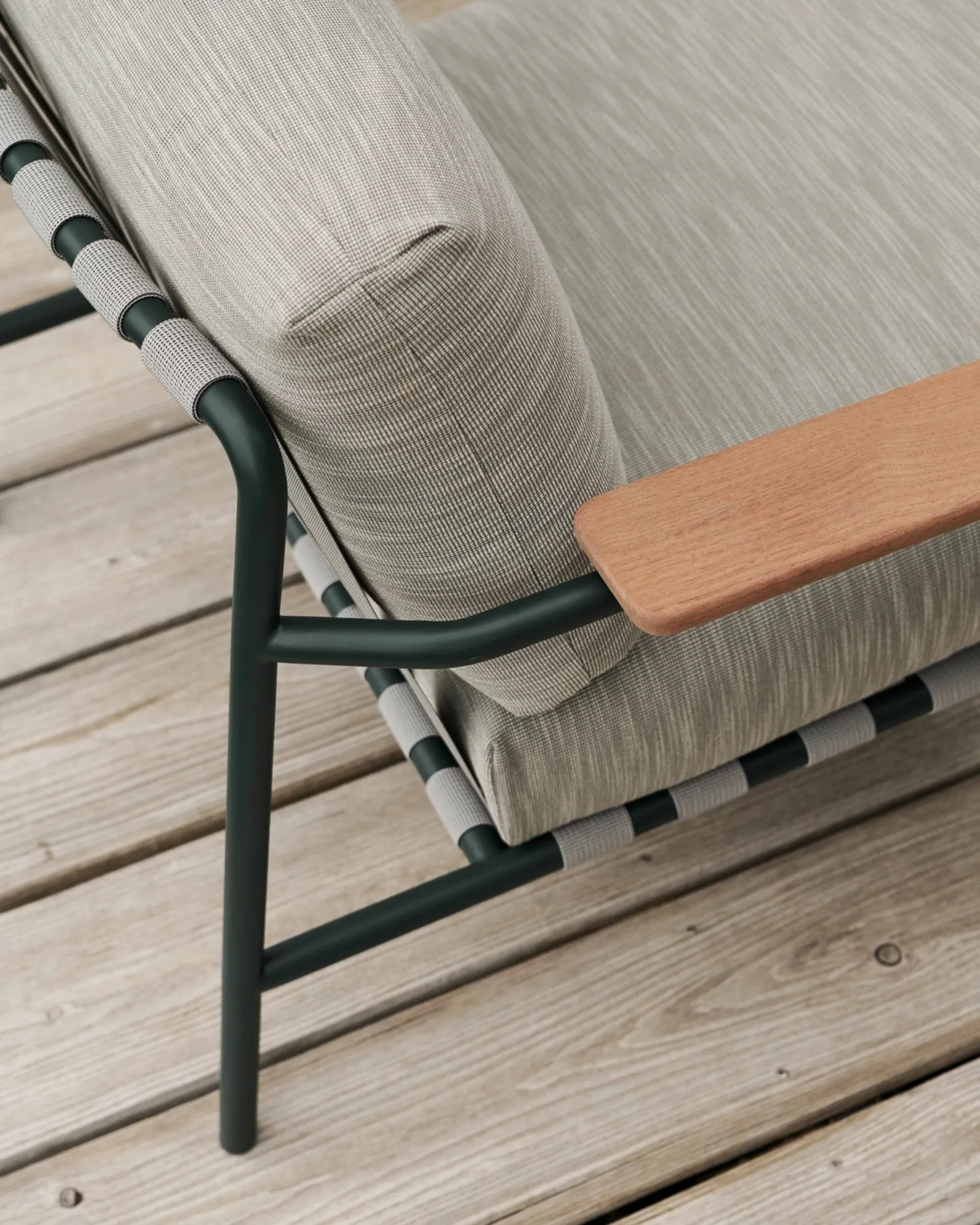 Settle καναπές 2 θέσεων, Ribbed Weave 2 Dark green Muuto