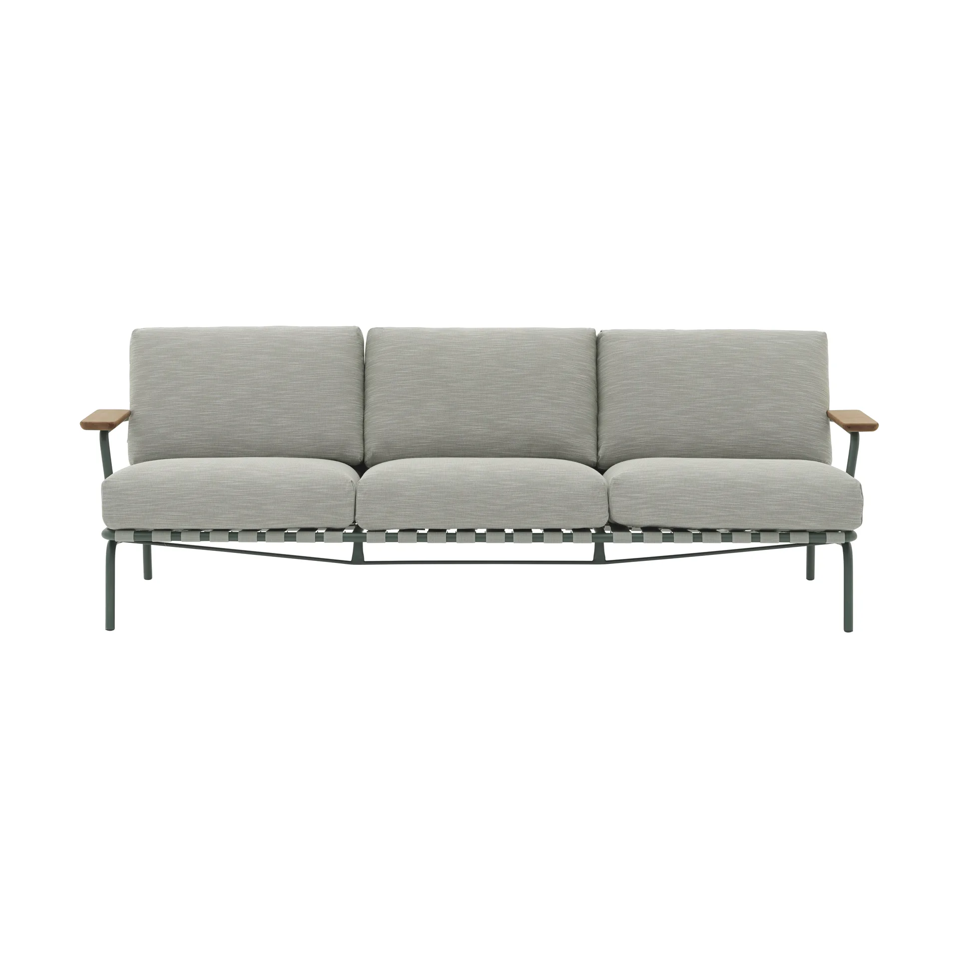 Settle καναπές 3 θέσεων, Ribbed Weave 2 Dark green Muuto
