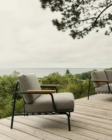 Settle Lounge Chair πολυθρόνα - Ribbed Weave 2 Dark green - Muuto