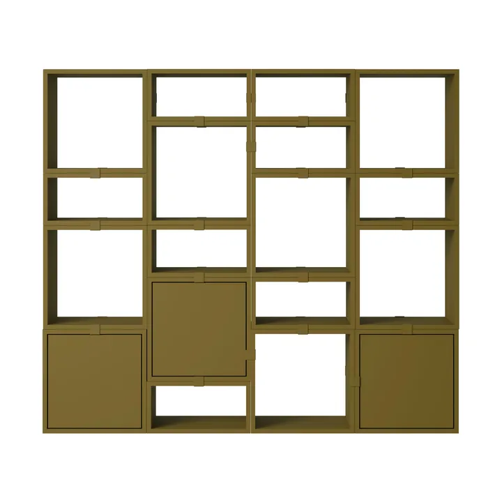 Stacked σύστημα αποθήκευσης βιβλιοθήκη διαμόρφωση 4 - Brown green - Muuto