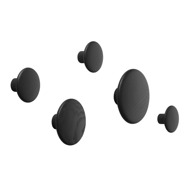 The Dots άγκιστρα κρεμάστρας Συσκευασία 5 τεμαχίων - δεσποτάκι με μαύρη βαφή - Muuto