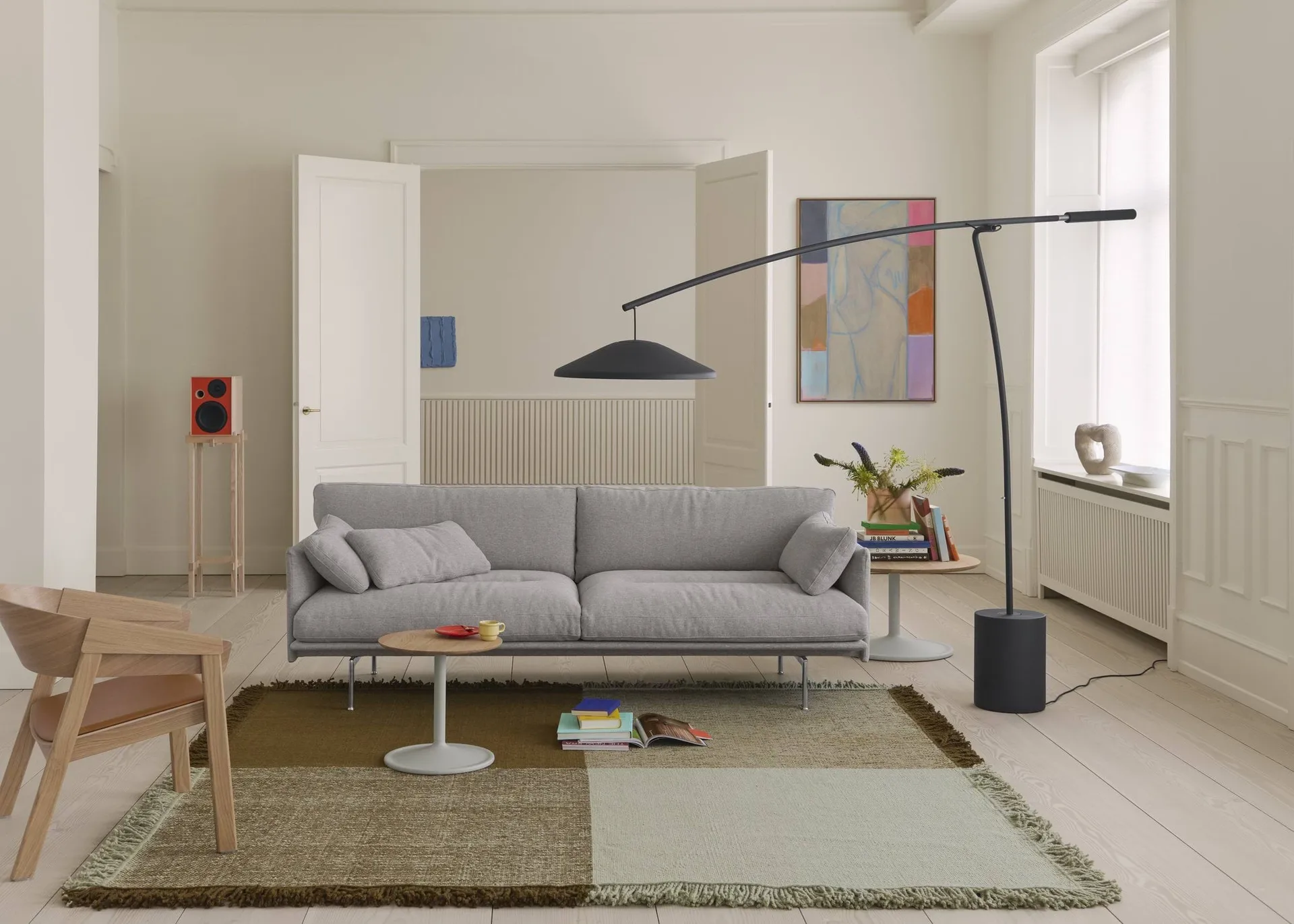 Verso μάλλινο χαλί, Cool grey-σκούρο καφέ, 258x258 εκ. Muuto