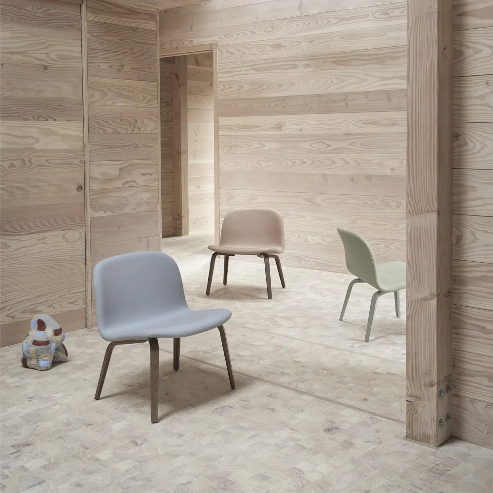 Πολυθρόνα Visu lounge επενδεδυμένη , Steelcut 120-brown stained oak Muuto