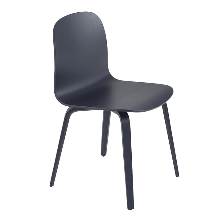 Καρέκλα Visu με ξύλινη βάση - Midnight blue - Muuto