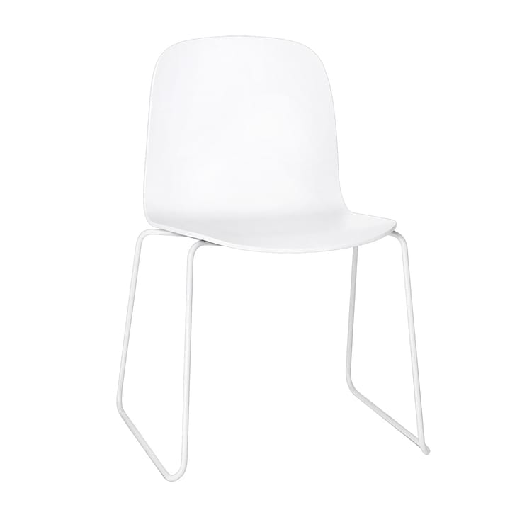 Καρέκλα Visu με βάση σε σχήμα έλκηθρου - White-white - Muuto