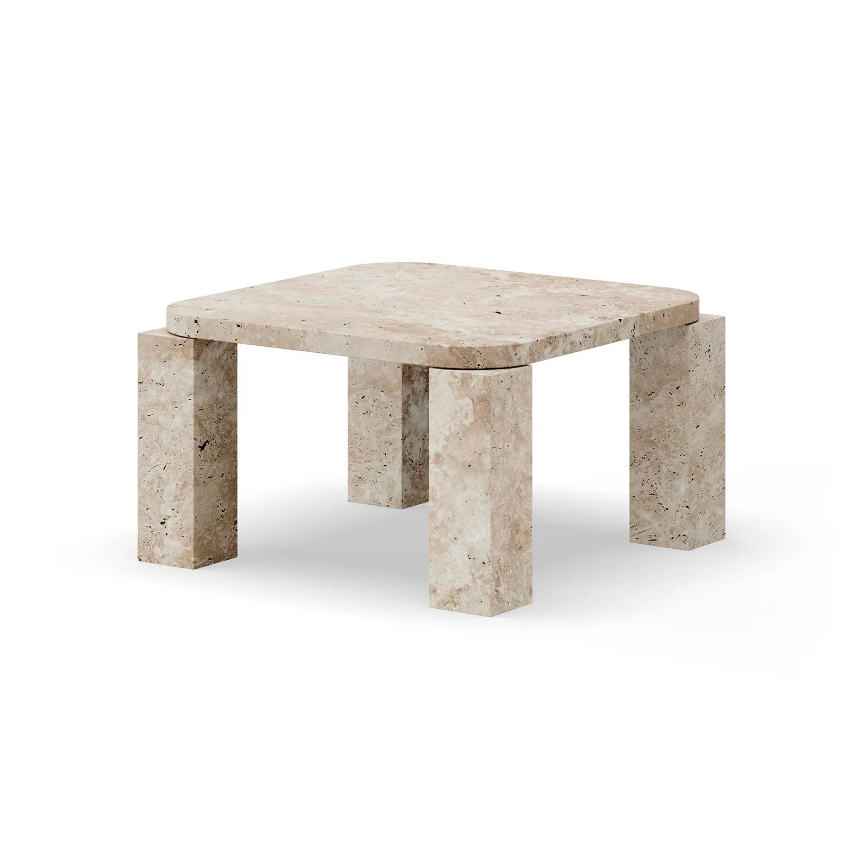 Τραπεζάκι σαλονιού Atlas 60x60 cm, Unfilled Travertine New Works