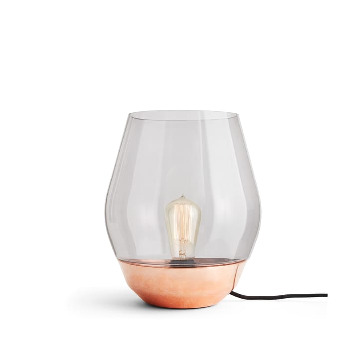 Φωτιστικό τραπεζιού Bowl - ακατέργαστος χαλκός, φωτεινό καπνιστό γυαλί - New Works