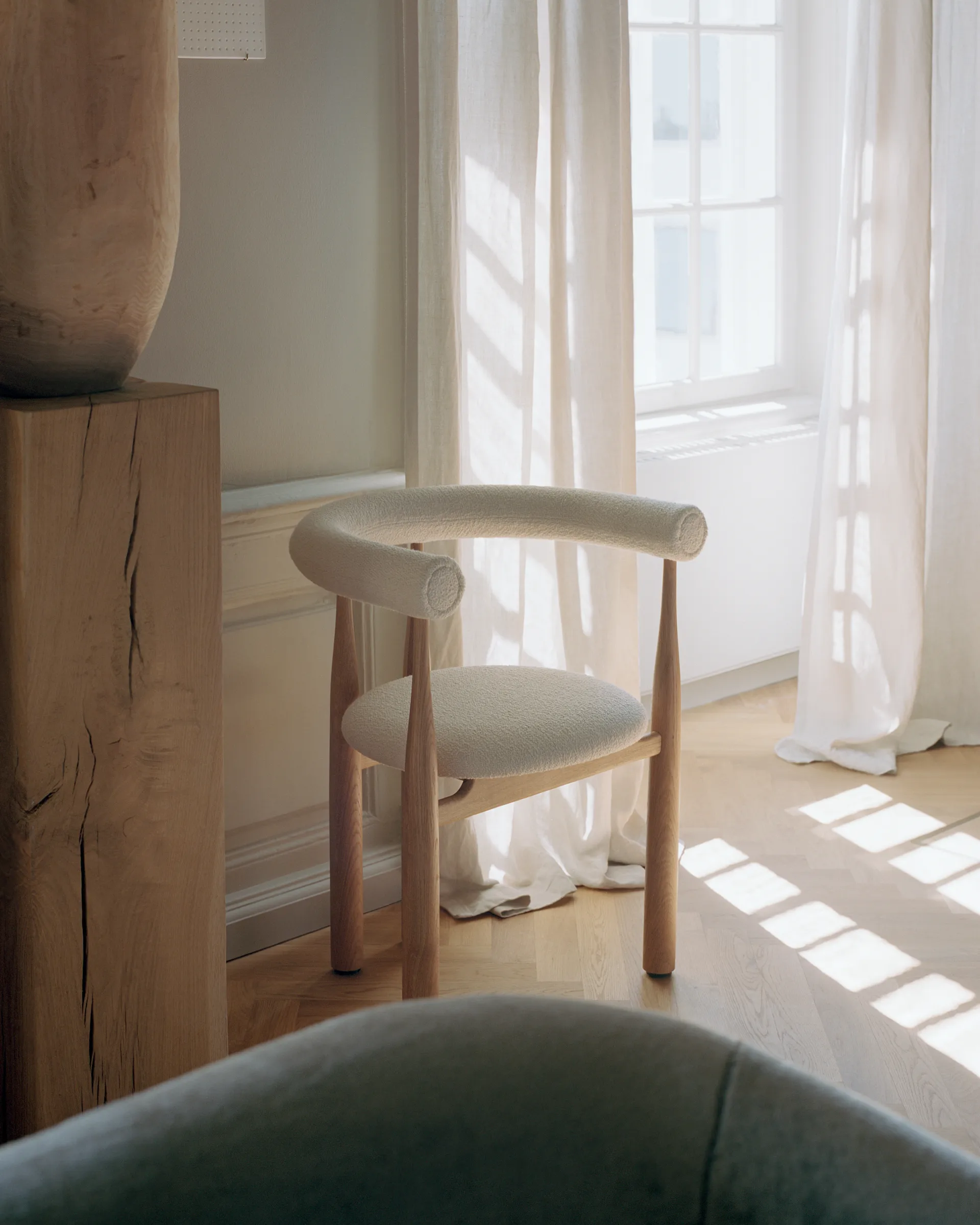 Bukowski πολυθρόνα με επένδυση, Oak, Barnum Lana New Works