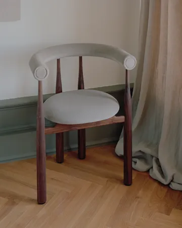 Bukowski πολυθρόνα με επένδυση - Walnut, Megan 26 Beige - New Works