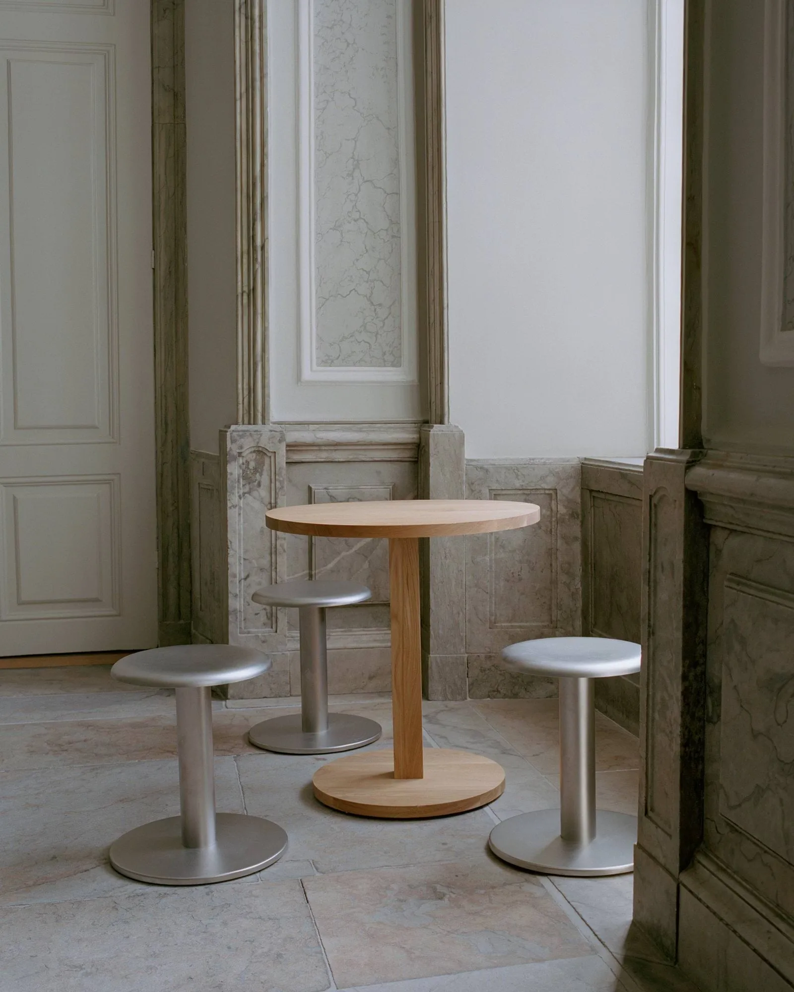 Coupe σκαμπό, Ανοξείδωτο ατσάλι, Ø40x46 εκ. New Works